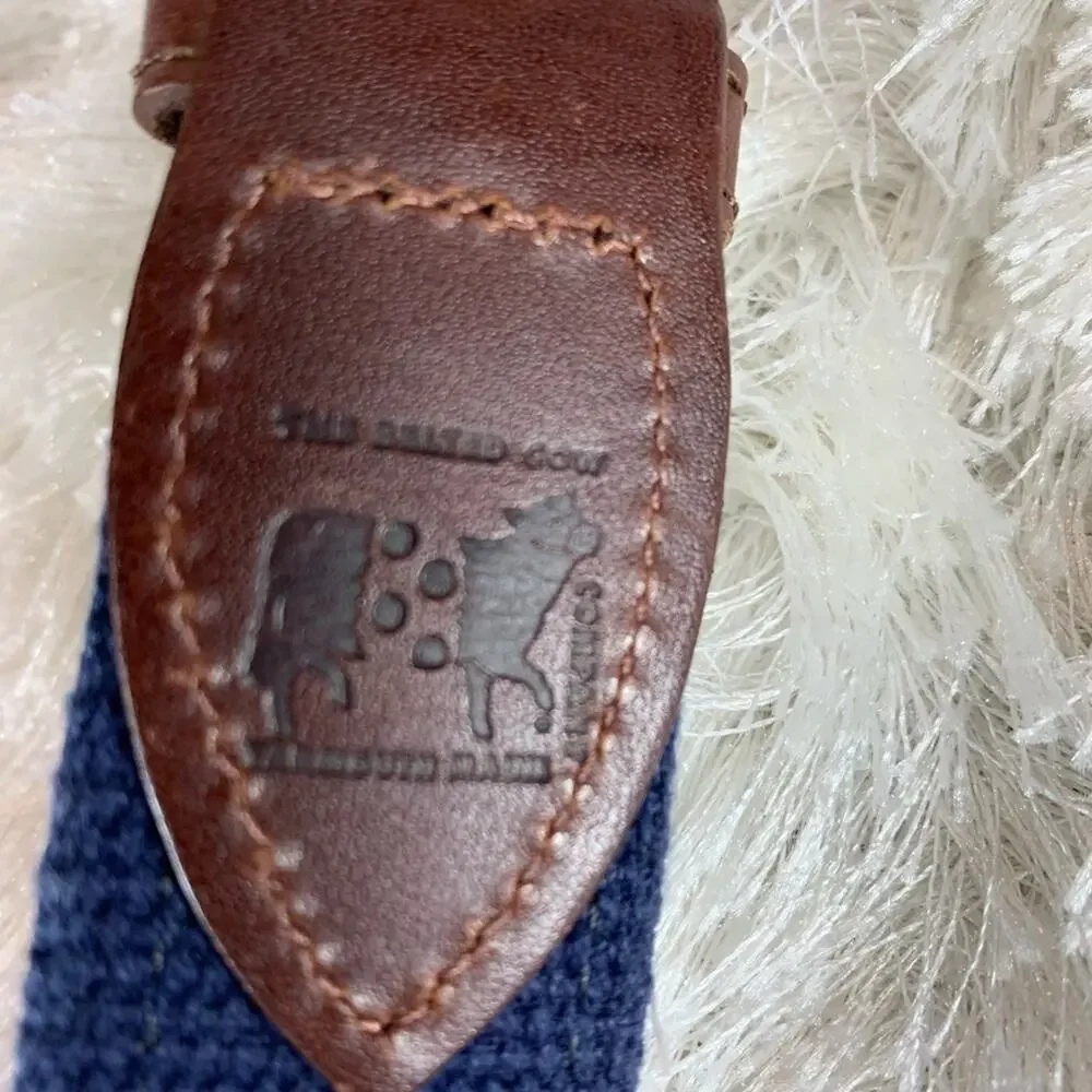 The Belted Cow Lacrosse Canvas Leather Belt 34-35 Preppy